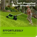 Greenworks 60V 21 in. Cordless Brushless Self-Propelled Lawn Mower Kit with Two 4.0Ah Batteries & Dual-Port Charger – 4-in-1, LED - Image 6