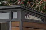 Keter Signature 11 ft. x 7 ft. Resin Outdoor Storage Shed with Floor & Skylight – 483 cu. ft. Pent-Roof Shed, Walnut Brown - Image 2