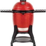 Kamado Joe Classic Joe III 18" Ceramic Charcoal Grill & Smoker, Smoke Chamber, 3-Tier Divide & Conquer, Cart Included – Blaze Red (KJ15040921)