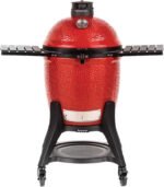 Kamado Joe Classic Joe III 18" Ceramic Charcoal Grill & Smoker, Smoke Chamber, 3-Tier Divide & Conquer, Cart Included – Blaze Red (KJ15040921)
