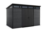 Keter Cortina 11 x 7 ft Resin Outdoor Storage Shed with Pent Roof, Graphite