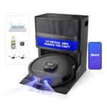 Shark PowerDetect UV Reveal 2-in-1 Robot Vacuum and Mop, UV Stain Detect, Self-Emptying, Self-Washing Heated Mop, Pet-Friendly – Black