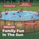 Coleman Power Steel 22 ft. x 52 in. Round Metal Frame Above-Ground Pool Set with Filter Pump, Ladder & Cover - Image 2