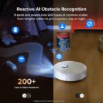Roborock Qrevo Curv 2 Flow Robot Vacuum and Mop, Self-Cleaning Roller Mop, Dual Zero-Tangle, AI Obstacle Avoidance – White - Image 5