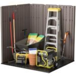 Suncast Everett 6x5 ft Resin Outdoor Storage Shed with Floor, 2 Skylights & Lockable Doors – Dark Taupe - Image 4