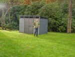 Keter Cortina 11 x 7 ft Resin Outdoor Storage Shed with Pent Roof, Graphite - Image 4