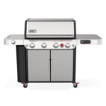Weber Genesis SPX-435 Smart Gas Grill, 4-Burner Liquid Propane, 994 sq in, Sear Zone, Side Burner & Night Vision LED, Stainless Steel – 36800001