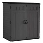 Suncast Extra Large Vertical 5x3 ft Resin Storage Shed, 106 cu ft, Lockable Double Doors – Peppercorn