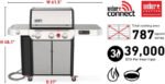 Weber Genesis SX-335 Smart Gas Grill, 3-Burner Liquid Propane, 787 sq in, Sear Zone & Side Burner, Stainless Steel – 35600001 - Image 2