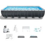 Intex Ultra XTR 24 ft. x 12 ft. x 52 in. Rectangular Above-Ground Pool Set with Sand Filter Pump, Ladder, Cover & Ground Cloth